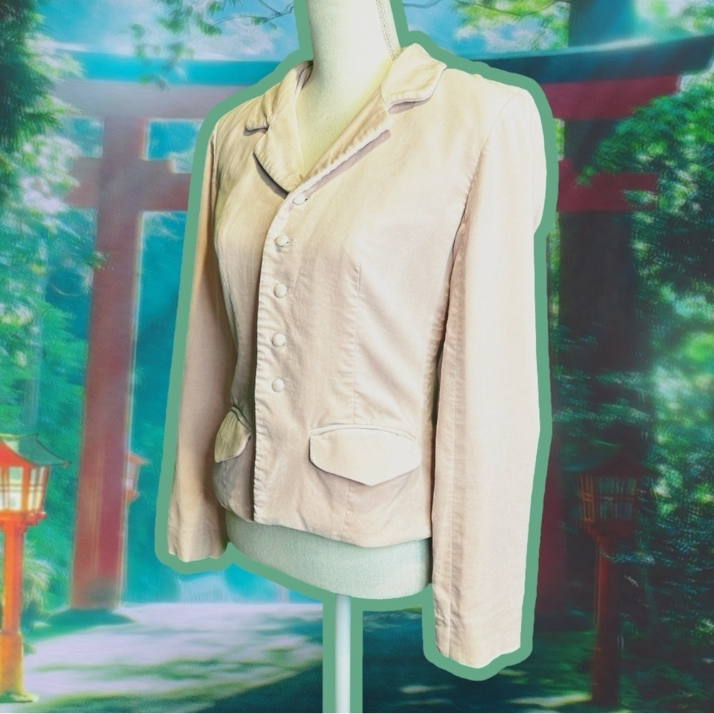 Ralph Lauren Vintage 90’s Tartan Label Pink Velvet Covered Button Blazer Size S - Picture 6 of 14